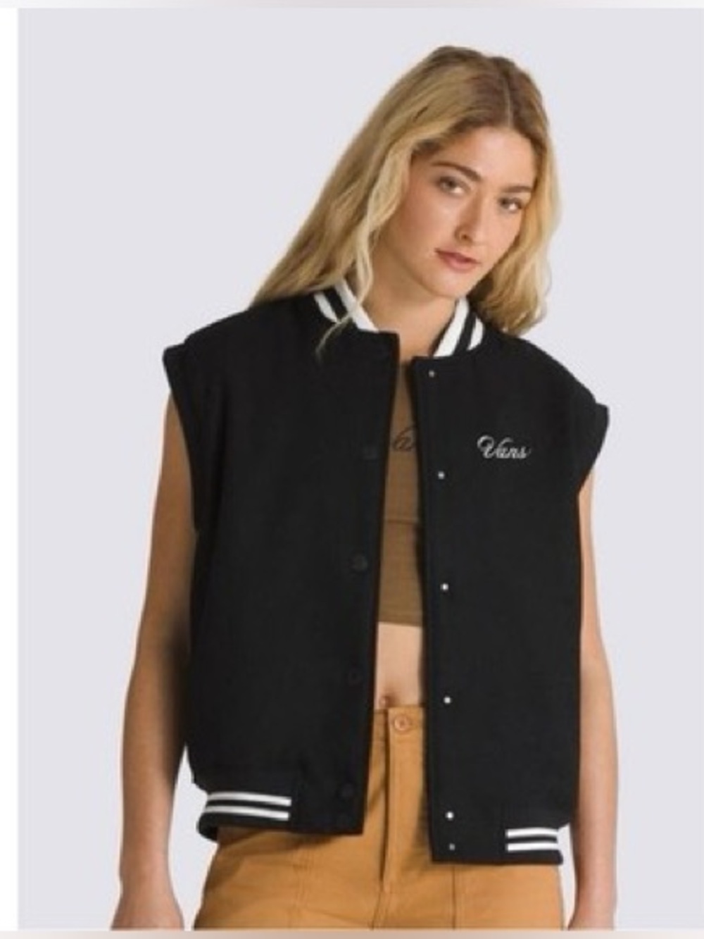 Vans Off The Wall Varsity Letterman Vest Woman’s Size Large